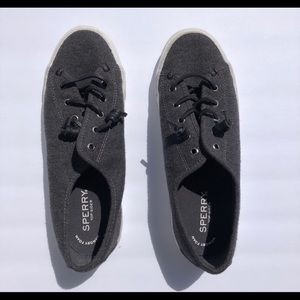 Sperry Gray Wool Boat Shoes Sneakers 8